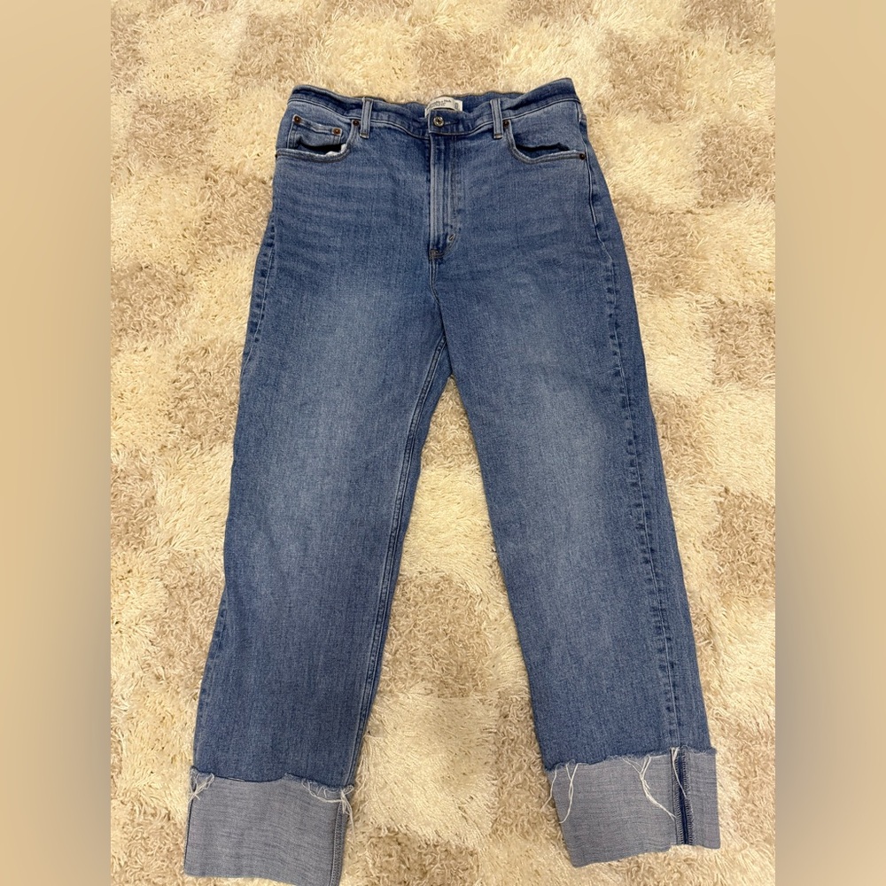 Abercrombie & Fitch Straight-Leg Jeans in Classic Blue Denim